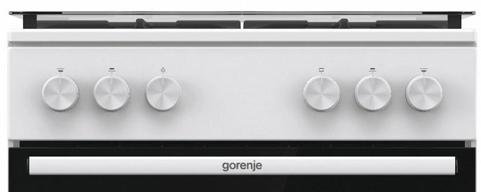 Плита Газовая Gorenje GG6A11WF белый стеклянная крышка реш.чугун