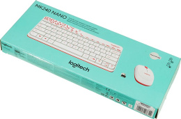 Клавиатура + мышь Logitech MK240 клав:белый/красный мышь:белый/красный USB беспроводная slim Multimedia 920-008160