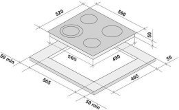 Электрическая варочная поверхность Krona Orsa 60, конфорок: 4 шт.,  стеклокерамика,  независимая, черный