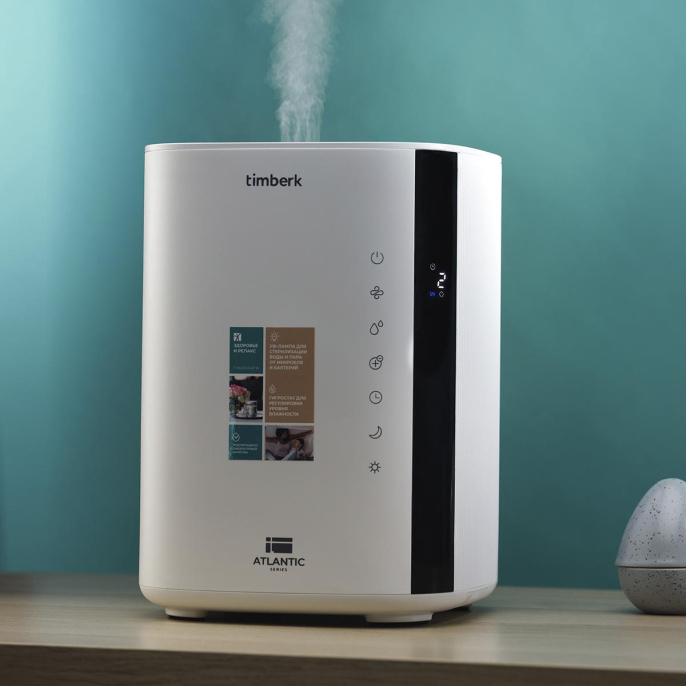 Увлажнитель воздуха ультразвуковой Timberk T-HU3.5-A14E-W, 3.5л, белый/черный
