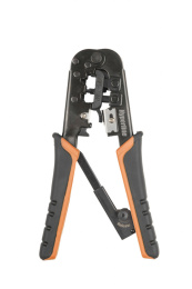 Инструмент обжимной Hyperline HT-N5684R для RJ-45/RJ-12/RJ-11 упак:1шт синий/оранжевый