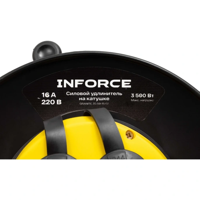 Силовой удлинитель Inforce на катушке, 4 гнезда, с/з ПВС 3х1,5 16A 20м IP44 GRANITE ZG 09-15-07