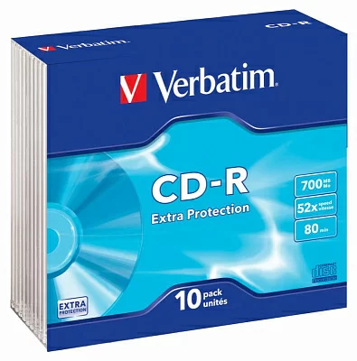 Verbatim Диски CD-R 700Mb 48-х/52-х (Slim case, 10шт.) [43415]