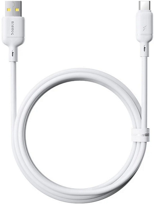 Кабель Baseus P10377703213-02 Silky Fast Charging Data Cable USB-A to USB-C 3A 1m Moon White