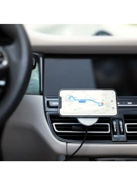 Беспроводное зарядное устройство для автомобиля Satechi Magnetic Wireless Car Charger. Цвет: серый космос. (ST-MCMWCM)