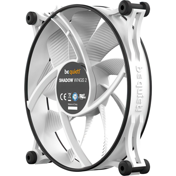 Кулер для корпуса Case Cooler be quiet! SHADOW WINGS 2 140mm PWM White 140x140x25mm, 4-pin PWM, 49.8CFM, 14.9dBA, 900RPM, White BL091