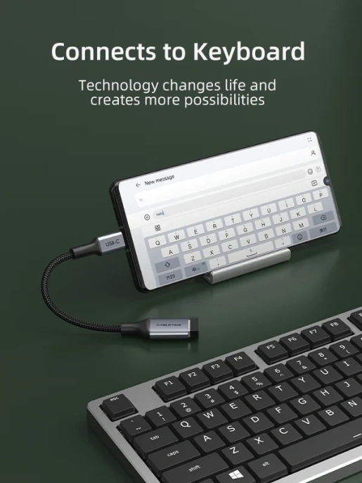 Кабель-адаптер CABLETIME CP60G (CT-CMAF3.0-AG0.15) USB-C Male - USB 3.0 AF OTG, 15 см, передача данных/зарядка, поддержка быстрой зарядки