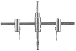 Сверло P.I.T. AWOD06-0200 по дереву, регулируемое "Балеринка" Ø40-200 мм, 2 центр. сверла, ключ