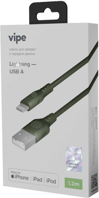 Кабель Vipe VPCBLMFIPVCGRN USB m -Lightning m 1.2м зеленый