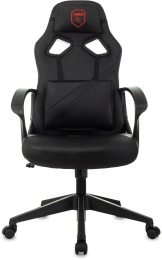 Кресло игровое Zombie 300 черный экокожа крестов. пластик пластик черный