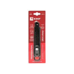 Строительно-монтажный нож EKF 18 мм НСМ-80 Professional SK4 Heavy Duty, до 60 кг ncm-80-pro