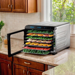 Сушилка для овощей и фруктов KitFort КТ-4931,  нержавеющая сталь/черный,  21шт