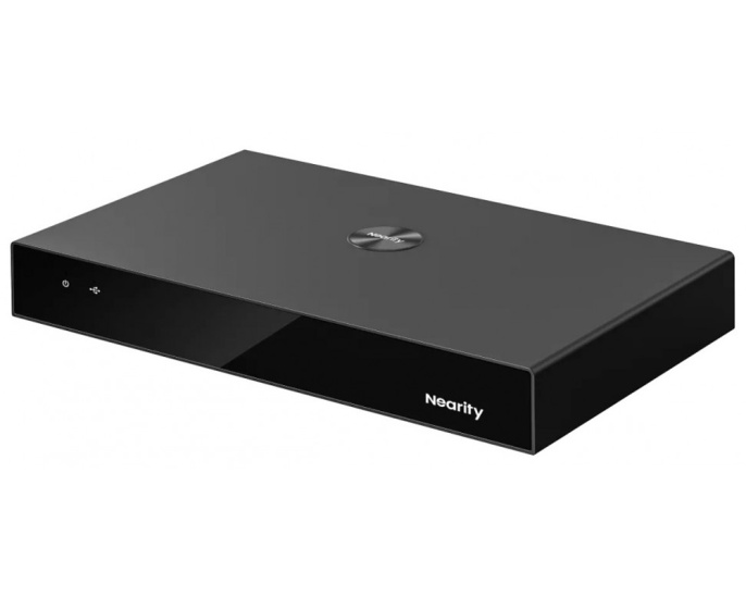 Цифровой процессор Nearity AMX100 AW-AMX100 сигнальный, для работы с потолочным микрофоном A50, входной порт динамика: phoenix, линейный вход/выход: 3,5мм, аналоговый вход: 6,35мм, RJ45, USB-B 2.0, USB-A 2.0, 48В, черный