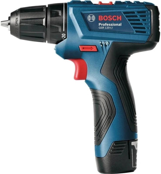Дрель-шуруповерт Bosch GSR 120 Li, 2Ач,  с двумя аккумуляторами [06019g80f0]