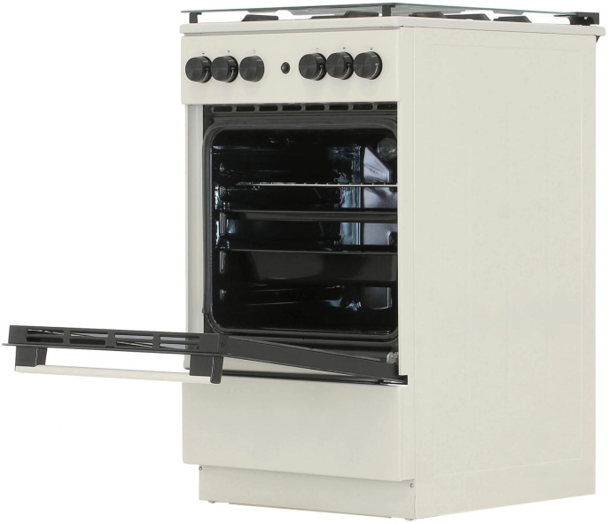 Плита Газовая Gorenje GG5A21BEF бежевый стеклянная крышка реш.чугун