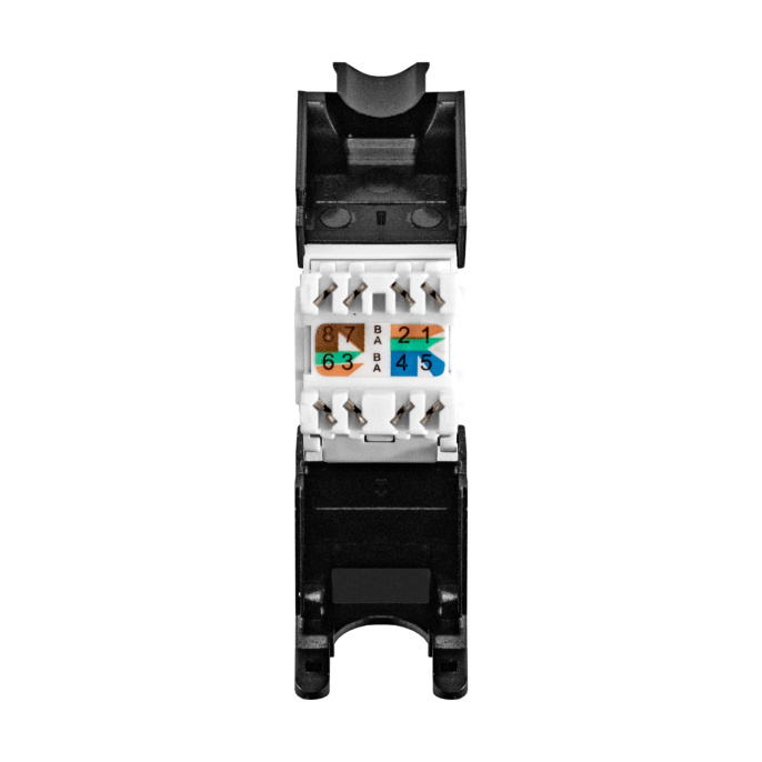Модуль-вставка Keystone Jack RJ-45 ExeGate KJ-8P8C-U-C6A-180-TL (Кат.6A, неэкранированная, 180 градусов, IDC Toolless (без инструмента)) EX297266RUS