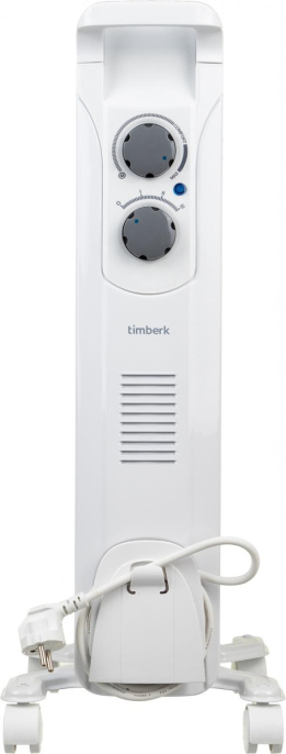 Масляный радиатор Timberk TOR 21.1005 BC, с терморегулятором, 1000Вт, 5 секций, 3 режима, белый