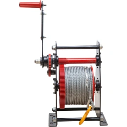 Ручная барабанная лебедка ЦМК ЛР-1 трос 6,5мм*60м L0003