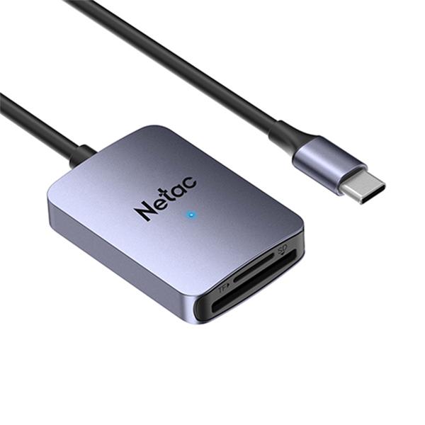 NETAC Картридер Netac WK12 WK12GYCN USB3.2 SD, SDHC, SDXC, microSD, microSDHC, microSDXC, Серебристый