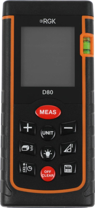 Лазерный дальномер RGK D80 2кл.лаз. 635нм цв.луч. красный 4610011871832