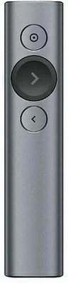 Презентер Logitech Spotlight Slate 910-004861 (серый, Bluetooth/2.4 GHz, перезаряжаемая li-pol батарея 85мАч, 3D-акселерометр, гироскоп, кабель для зарядки, чехол)