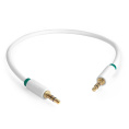 Greenconnect Кабель аудио 3.0m jack 3,5mm/jack 3,5mm белый, зеленая окантовка, ультрагибкий, 28 AWG, M/M, Premium GCR-AVC1662-3.0m, экран, стерео