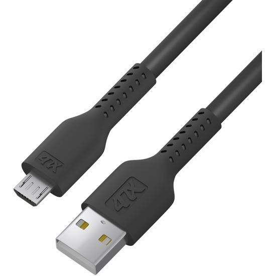 Кабель 0.5m MicroUSB, черный, черный ПВХ Кабель 0.5m MicroUSB, черный, черный ПВХ 4PH-R90061