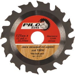 Диск пильный по дереву (125х22.23 мм; 12TPI) для УШМ Pilorama 501212