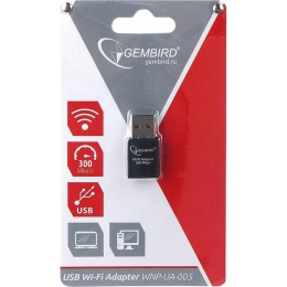 Сетевой адаптер Gembird WNP-UA-005 WiFi 300 Мбит, мини, USB, 802.11b/g/n, RTL8192EU