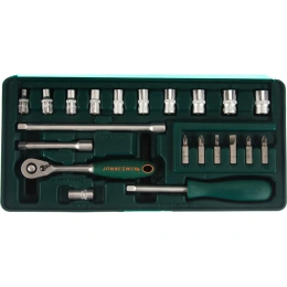 Набор торцевых головок (1/4"DR; 4-13 мм; 21 предмет) Jonnesway S04H2721S