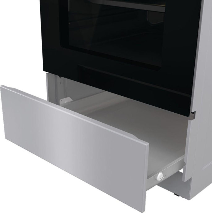 Электрическая плита Gorenje GEC5B20SG,  стеклокерамика,  инфракрасная,  без крышки,  серебристый