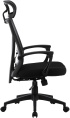 Кресло Cactus CS-MC414-BK, сетка/ткань, до 100кг, топ-ган, шарнирные подлокотники,  черный