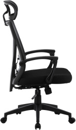Кресло Cactus CS-MC414-BK, сетка/ткань, до 100кг, топ-ган, шарнирные подлокотники,  черный