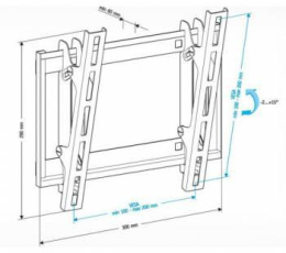 Кронштейн для телевизора Holder LCD-T2609, 22-47", настенный, наклон,  черный [lcd-t2609-b]