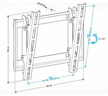 Кронштейн для телевизора Holder LCD-T2609, 22-47", настенный, наклон,  черный [lcd-t2609-b]