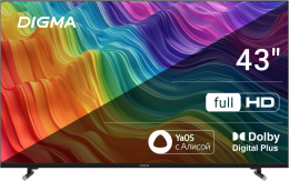 43" Телевизор Digma DM-LED43SBB33 FULL HD, СМАРТ ТВ, YaOS, черный