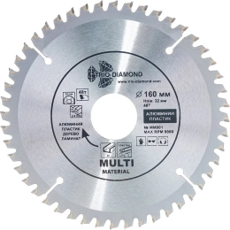 Диск пильный TRIO-DIAMOND по мульти материалам 160x32/30/20x48Т Multi Materials мм901 MM901