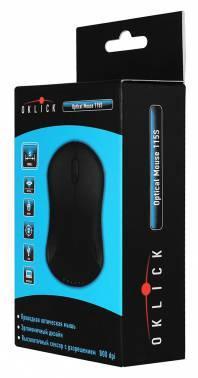 Мышь проводная Oklick 115S, оптическая, USB, 1200dpi, черный [711636]