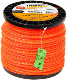 Леска для садовых триммеров Rezer Ultra-pro TWISTOP d 2.4мм L 114м 03.007.00103