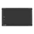 Шкаф телекоммуникационный 19" настенный 6U ExeGate EC-WM-6U.600.M.BLACK 19”, 6U, 600x600x370mm ШхГхВ , передняя дверь металл, съемные боковые панели, пыле- и влагозащита IP23, черный RAL 9004 EX298618RUS
