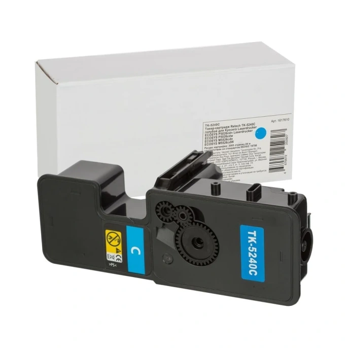 Тонер-картридж Retech tk-5240c голубой, для kyocera ecosys m5526 1617610
