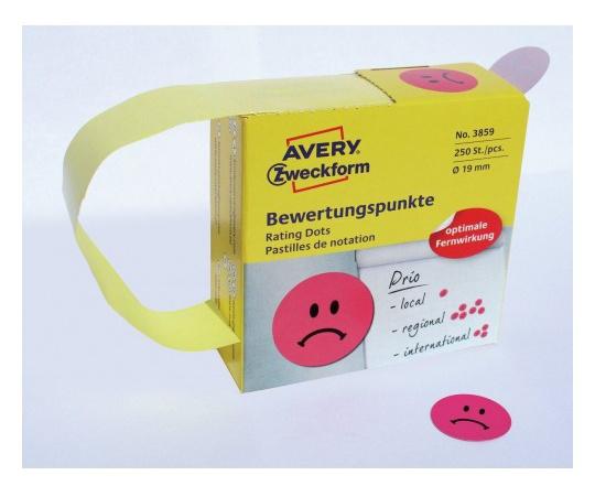 Этикетки Avery Zweckform 3859, универсальная, 70г/м2, красный, 250шт