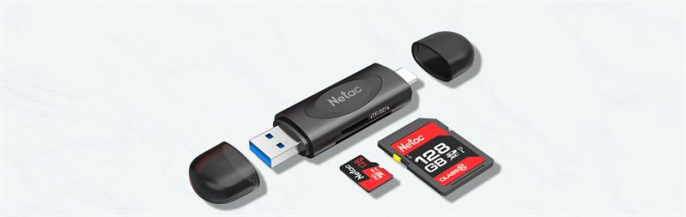 Картридер Netac WK14 WK14BKCN USB3.2 SD, SDHC, SDXC, microSD, microSDHC, microSDXC, USB Type-A/USB Type-С, Черный