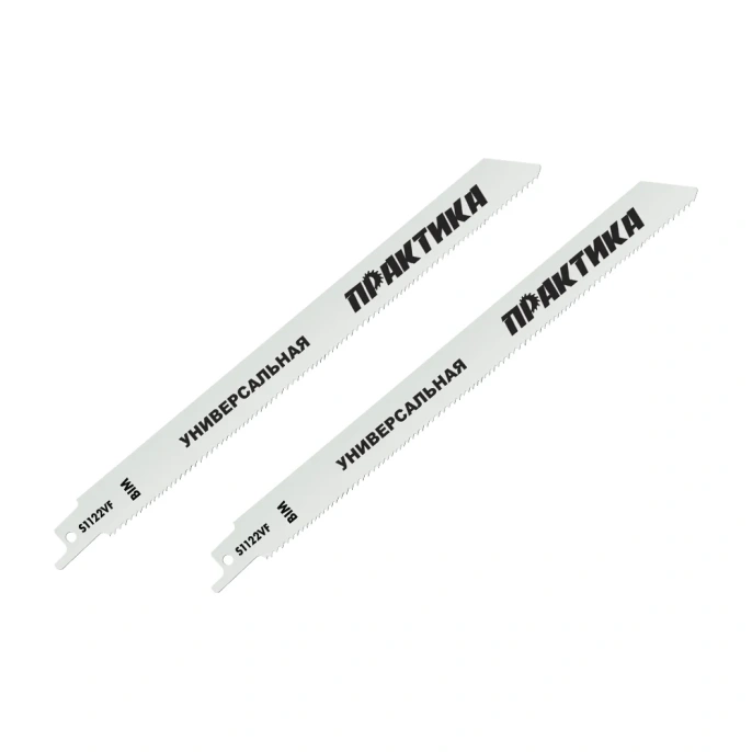 Пилки для сабельной пилы ПРАКТИКА S1122VF BIM, по дер/мет/пласт, шаг 1,8 - 2,6мм, 225мм, 2 шт 773-552