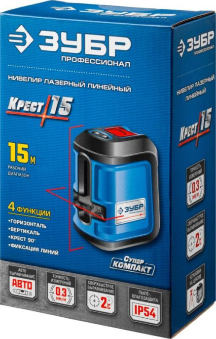 Лазерный нивелир Зубр КРЕСТ-15 34902_Z01