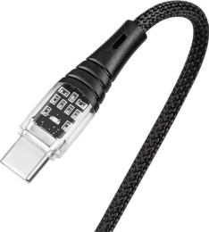 Кабель зарядный и дата TTEC ExtremeCable Ekstra Durable Transparent USB-C-USB-C 60W PD/QC Fast Charging&Data Cable. Длина: 120 см. Цвет: черный (2DK58S)