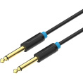 Кабель аудио VENTION Jack 6.3 (m) -  Jack 6.3 (m),  1м, GOLD,  черный [baabf]