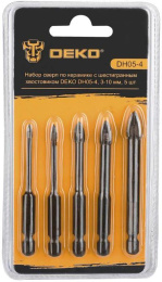 Набор сверл DEKO DH05-4, по керамике, шестигранный, 5шт [065-0535]