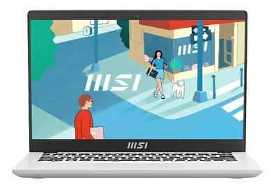 Ноутбук Modern 14 Core i5-1335U 14" FHD (1920*1080), 60Hz IPS Onboard DDR4 16GB Iris Xe Graphics 512GB SSD 3 cell (39.3Whr)1.6kg backlight (White) DOS,1y Urban Silver,KB Eng/Rus