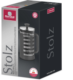 Френч-пресс Rondell Stolz RDS-1758, 1л, серый